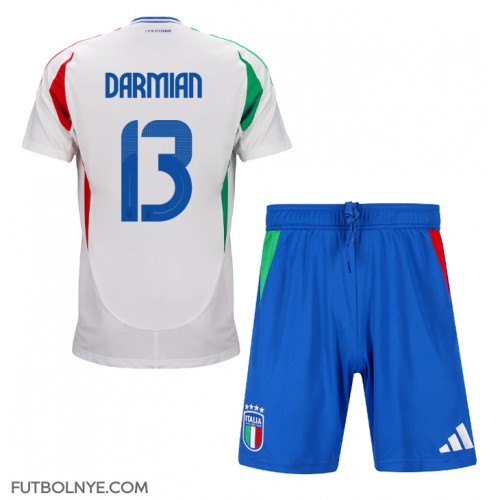 Camiseta Italia Matteo Darmian #13 Visitante Equipación para niños Eurocopa 2024 manga corta (+ pantalones cortos)